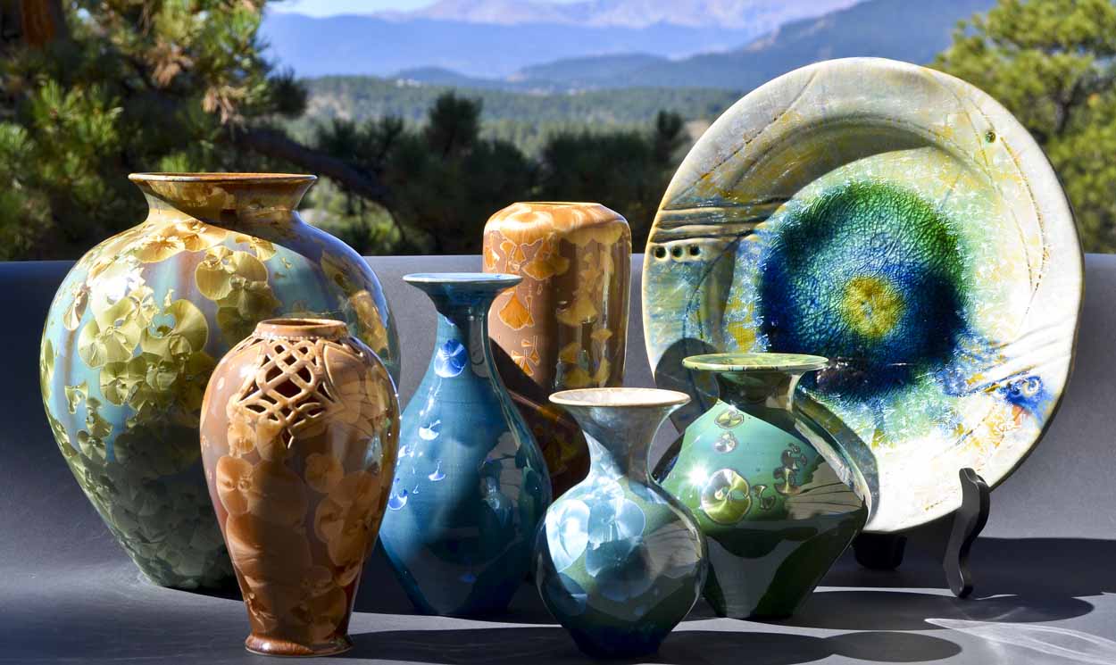 Handmade Pottery and Crystalline Vases